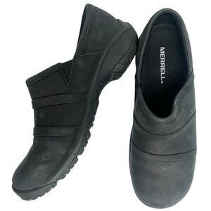 Merrell WMNS NIB Encore Moc 4 Leather Slip On Comfort Walking Shoes Black 8.5W